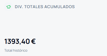 Dividendos totales acumulados en la cartera